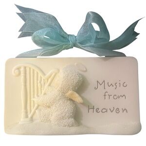 DEPT.56 - “Music from Heaven” - SNOWBABIES - Plaque w/ Blue Ribbon Bow - EUC!